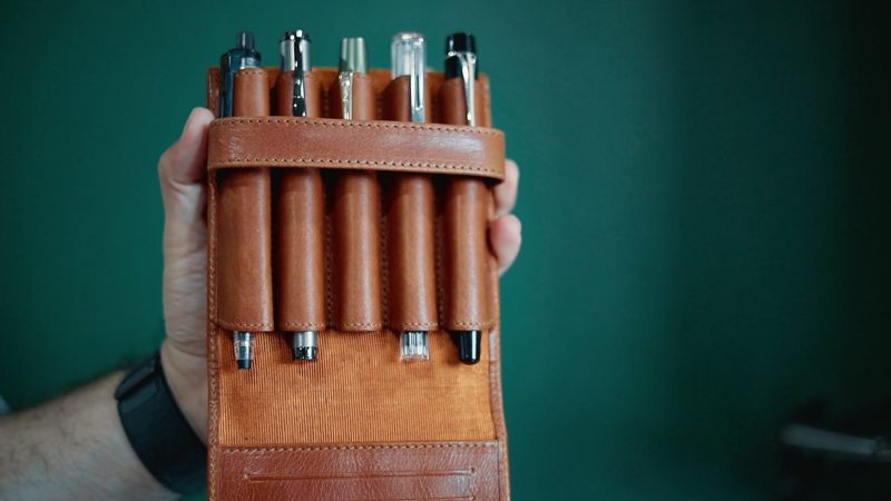 Galen Leather Legacy TwinFlip Pen Case for 5 Pens