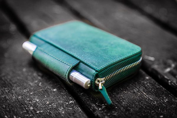 Galen Leather EDC Wallet - Crazy Horse Forest Green